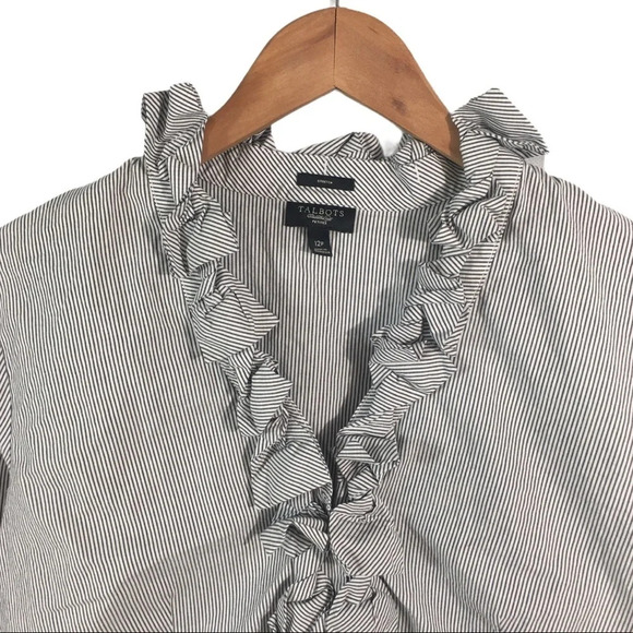 WS326 Talbots Petites Ruffled Stretch Blouse 12P - Picture 3 of 3